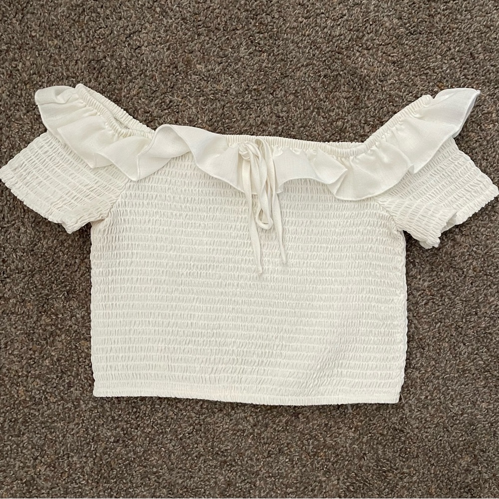 Off Shoulder Ribbed Crop Top